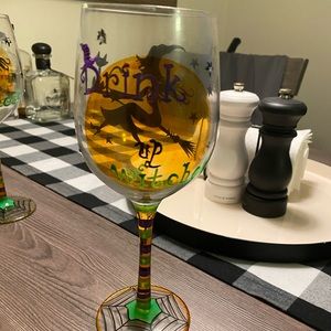 “Drink up Witches” Hand Painted Wine Glasses
